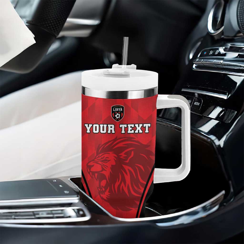 Afro Libya Football Custom Tumbler With Handle Barbary Lion - Sporty Style LT15