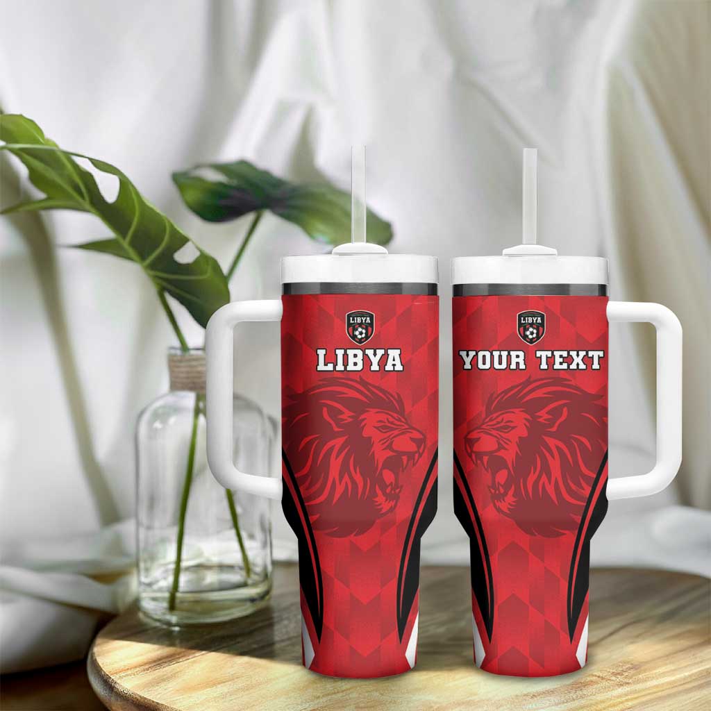 Afro Libya Football Custom Tumbler With Handle Barbary Lion - Sporty Style LT15