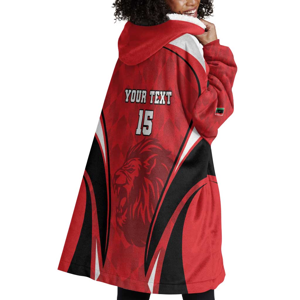 Afro Libya Football Custom Wearable Blanket Hoodie Barbary Lion - Sporty Style LT15