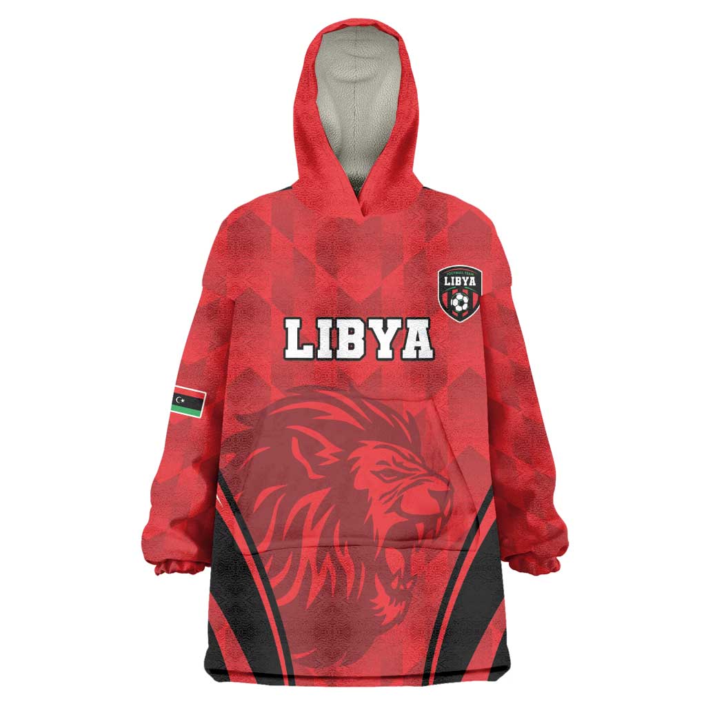 Afro Libya Football Custom Wearable Blanket Hoodie Barbary Lion - Sporty Style LT15