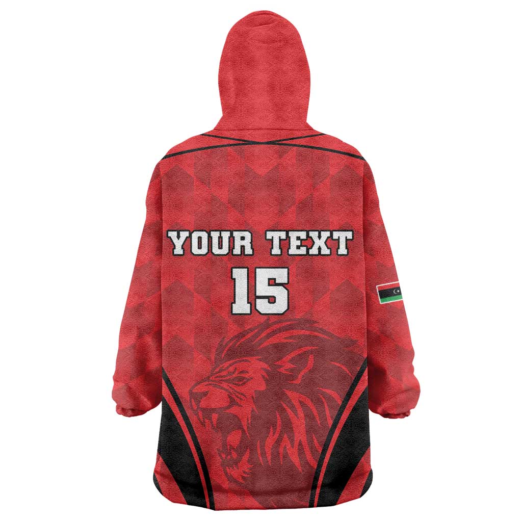 Afro Libya Football Custom Wearable Blanket Hoodie Barbary Lion - Sporty Style LT15