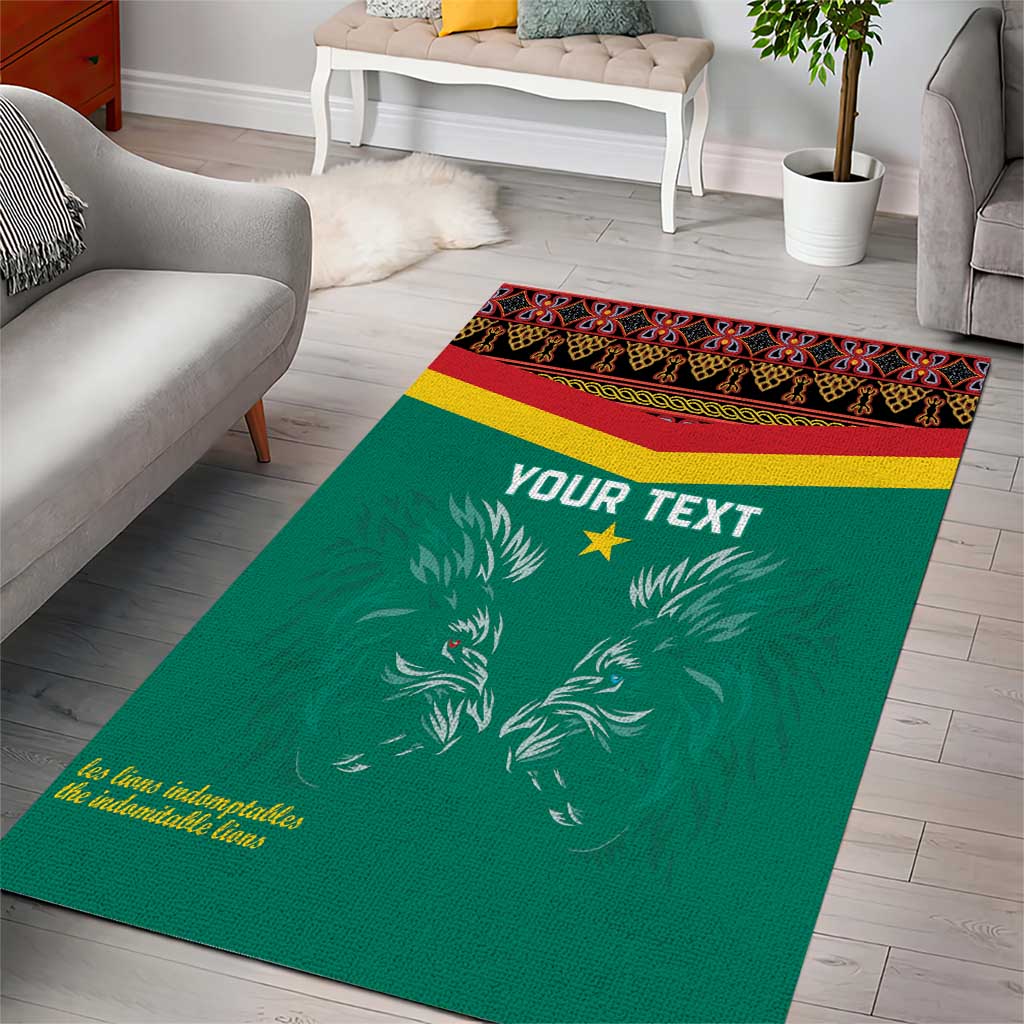 Custom Cameroun Football Area Rug Allez Les Lions Indomptables LT15