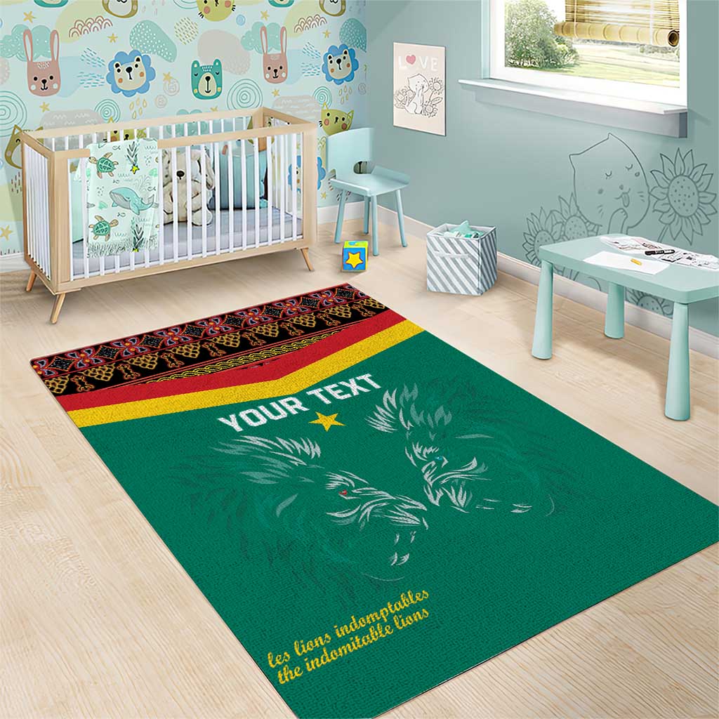 Custom Cameroun Football Area Rug Allez Les Lions Indomptables LT15
