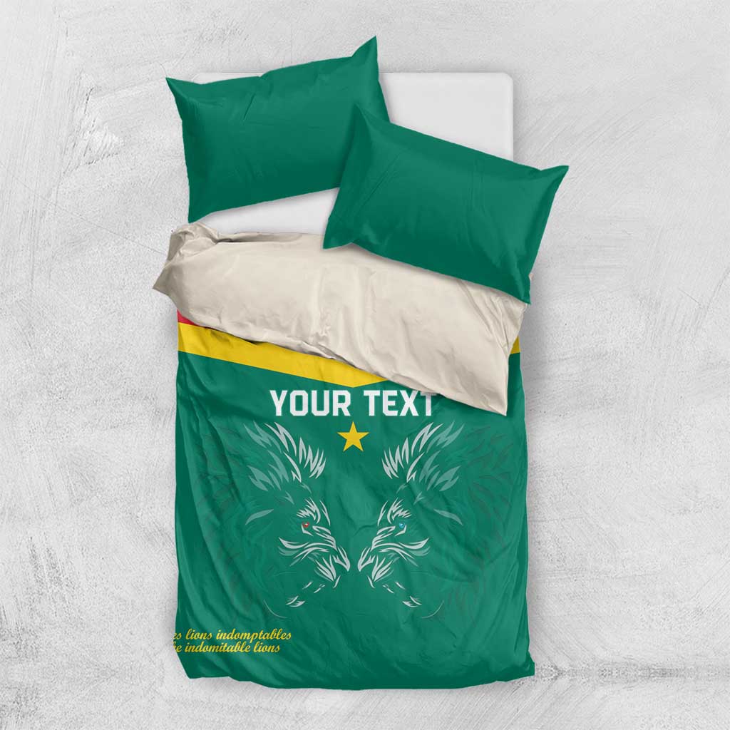 Custom Cameroun Football Bedding Set Allez Les Lions Indomptables LT15