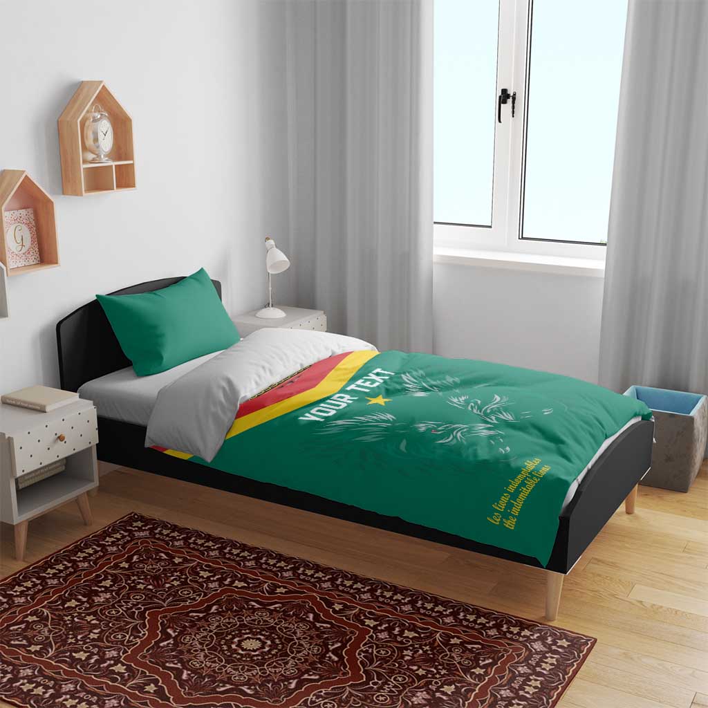 Custom Cameroun Football Bedding Set Allez Les Lions Indomptables LT15
