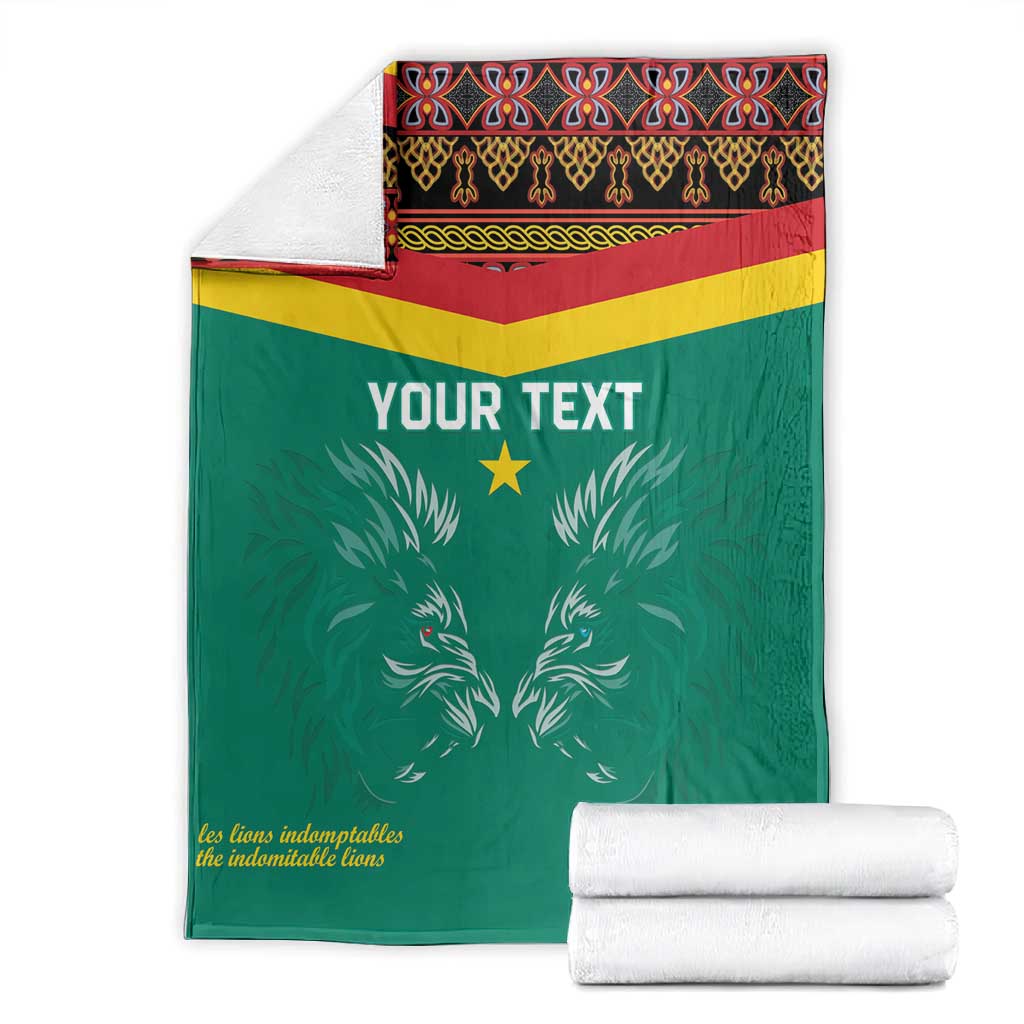 Custom Cameroun Football Blanket Allez Les Lions Indomptables LT15
