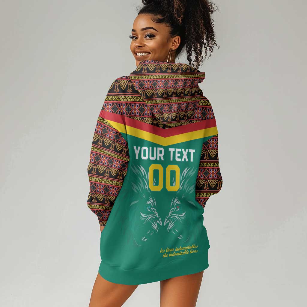 Custom Cameroun Football Hoodie Dress Allez Les Lions Indomptables LT15