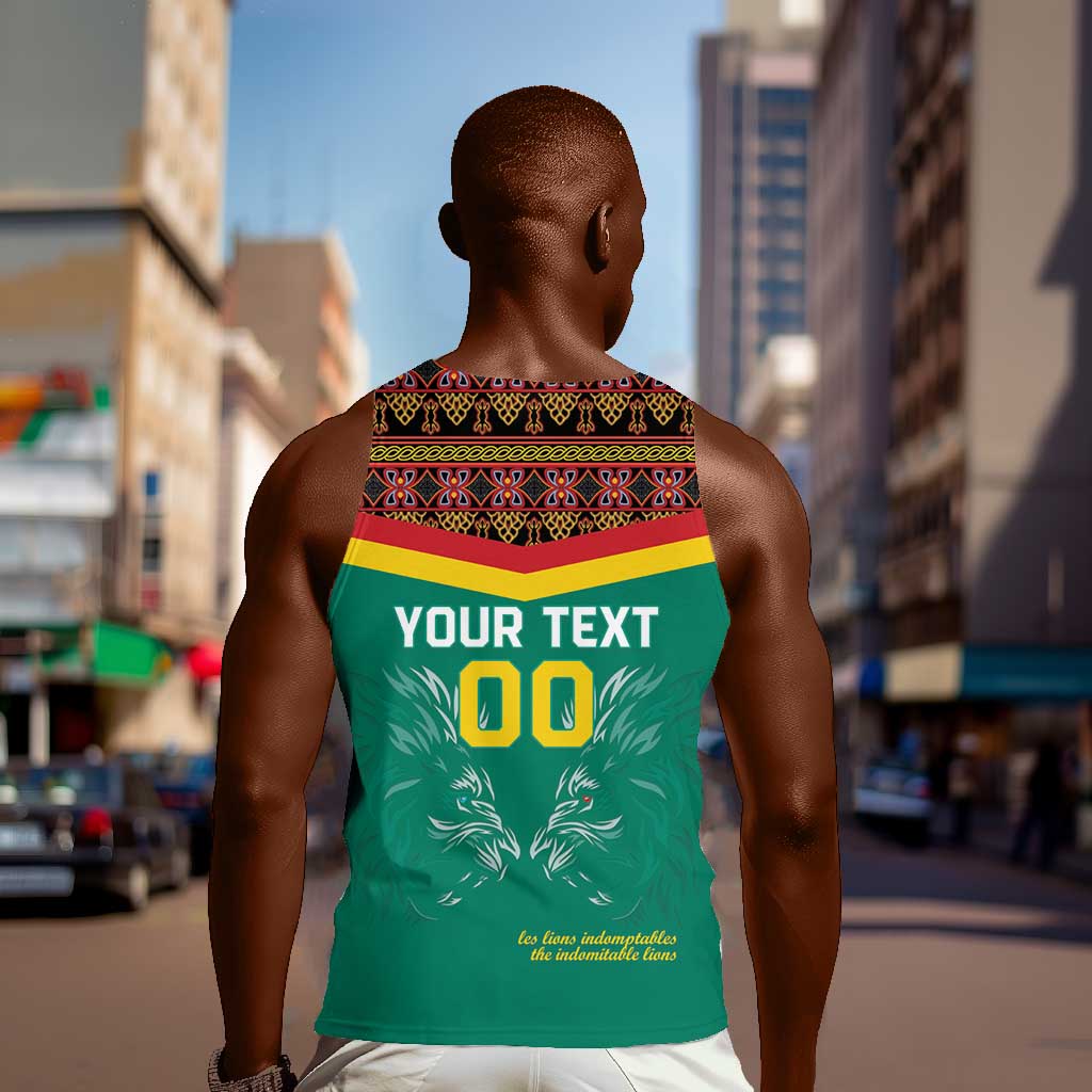Custom Cameroun Football Men Tank Top Allez Les Lions Indomptables LT15