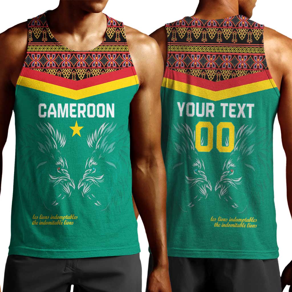 Custom Cameroun Football Men Tank Top Allez Les Lions Indomptables LT15