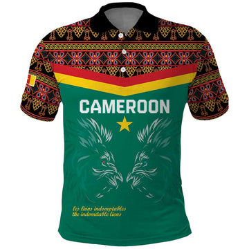 Custom Cameroon Football Polo Shirt Go Champions - Toghu Pattern LT15