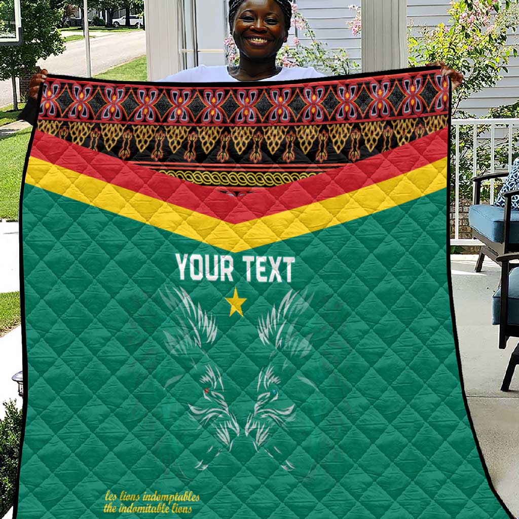 Custom Cameroun Football Quilt Allez Les Lions Indomptables LT15