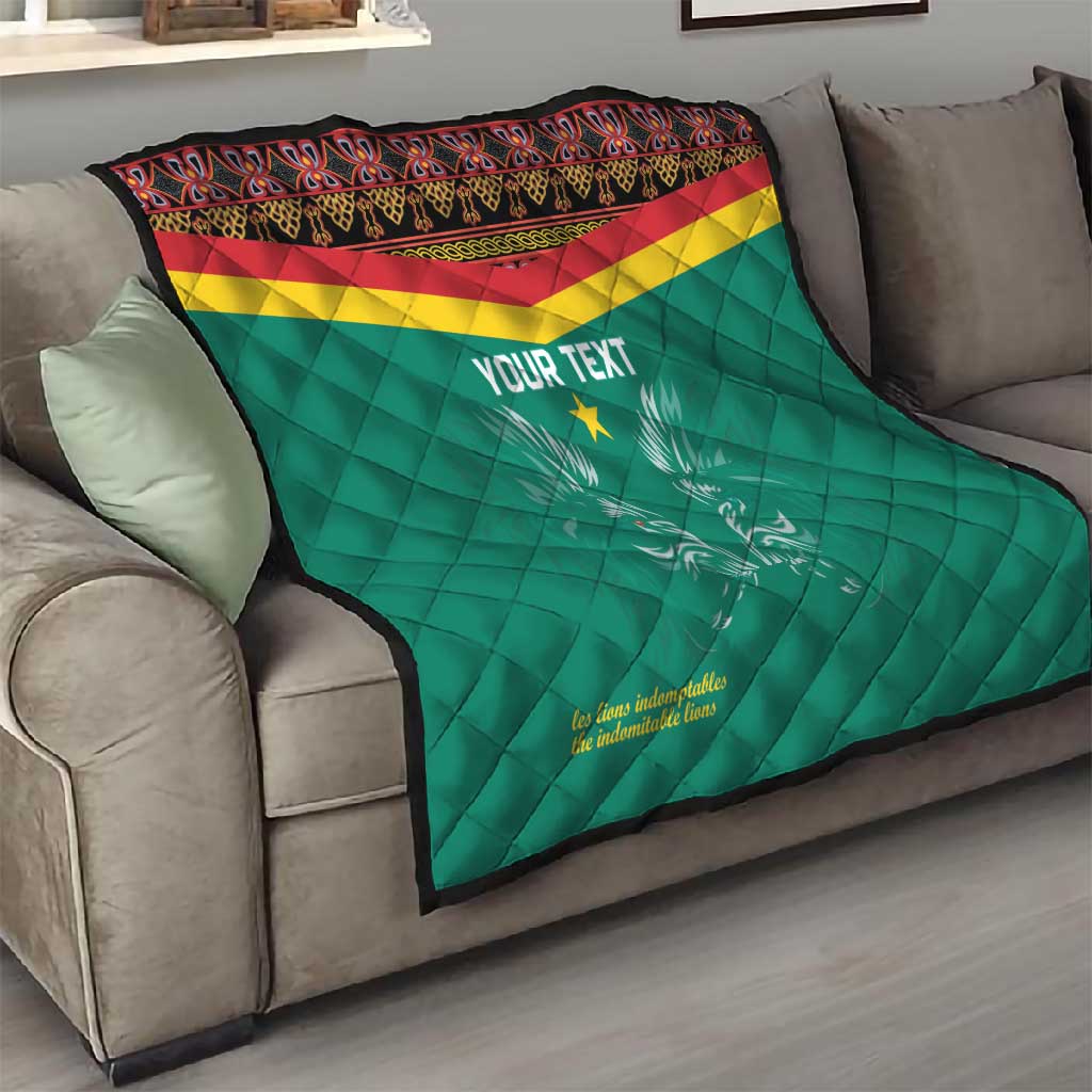 Custom Cameroun Football Quilt Allez Les Lions Indomptables LT15