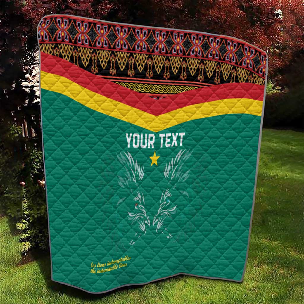 Custom Cameroun Football Quilt Allez Les Lions Indomptables LT15