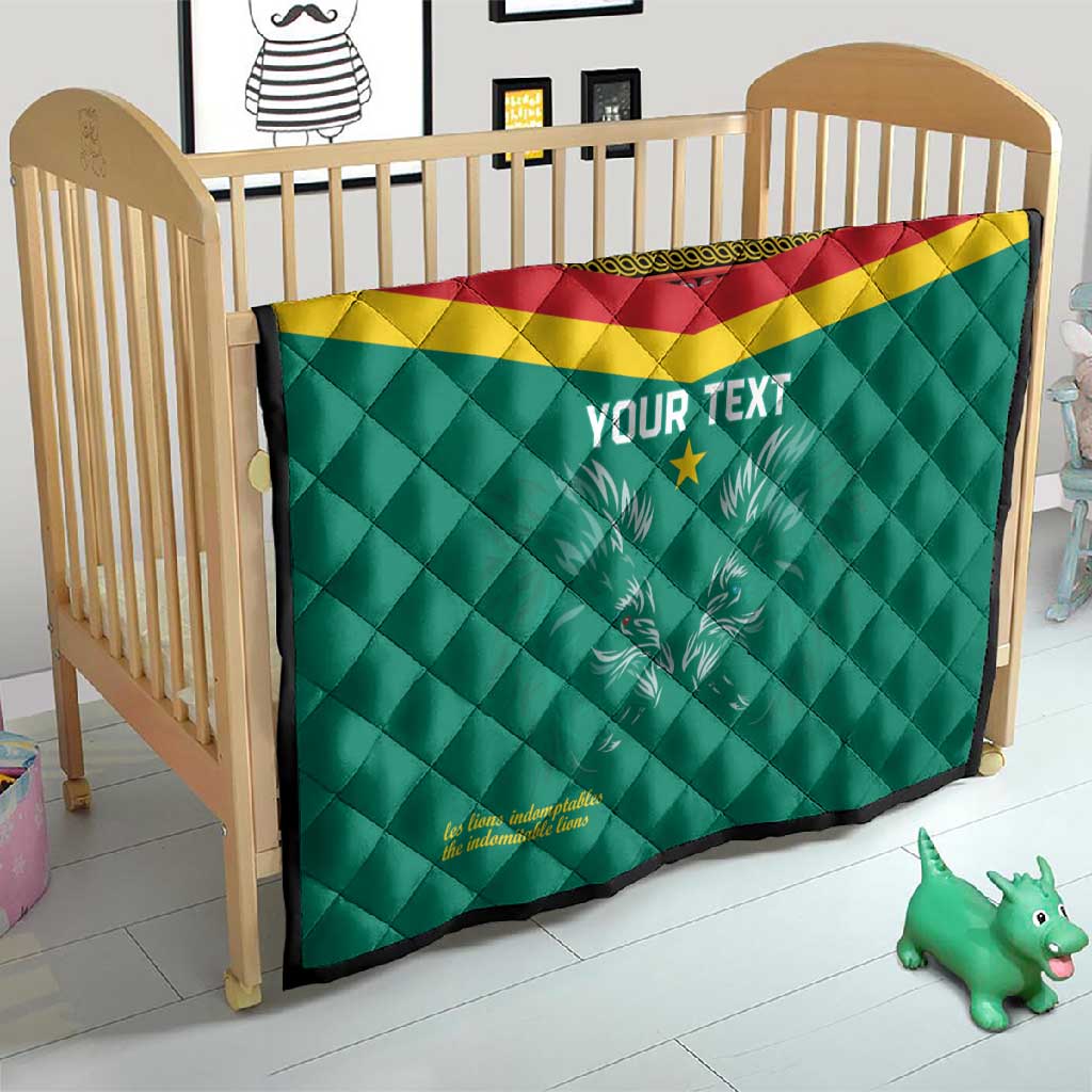 Custom Cameroun Football Quilt Allez Les Lions Indomptables LT15