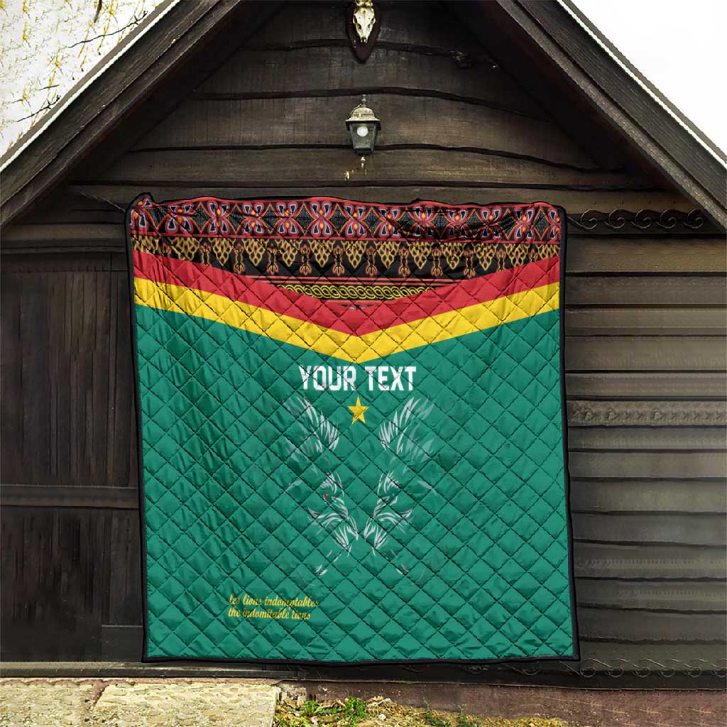 Custom Cameroun Football Quilt Allez Les Lions Indomptables LT15