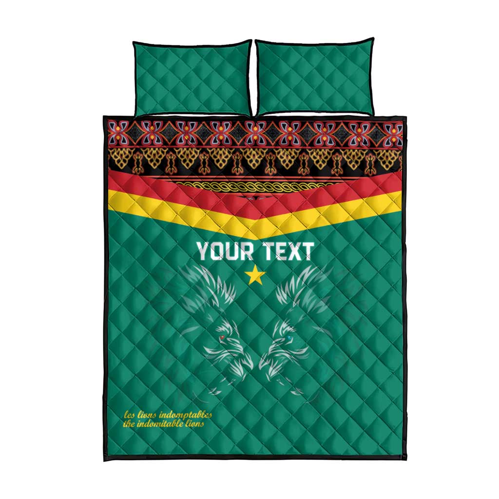 Custom Cameroun Football Quilt Bed Set Allez Les Lions Indomptables LT15