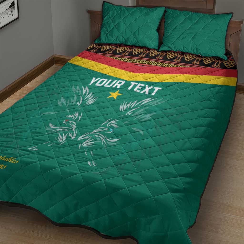 Custom Cameroun Football Quilt Bed Set Allez Les Lions Indomptables LT15