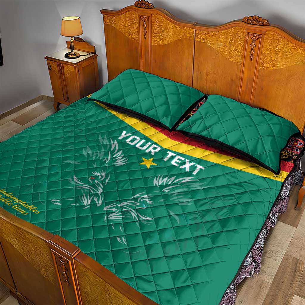 Custom Cameroun Football Quilt Bed Set Allez Les Lions Indomptables LT15