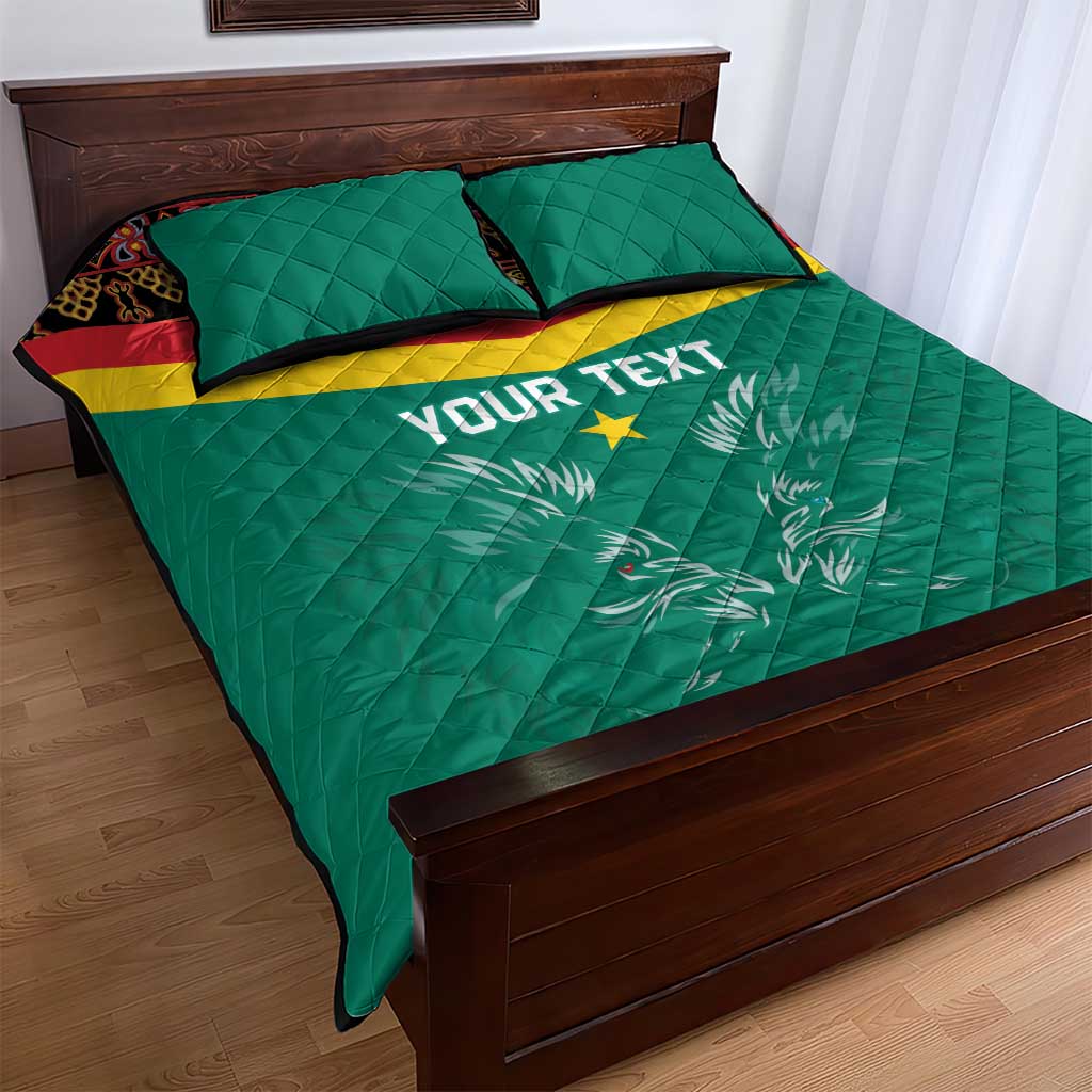 Custom Cameroun Football Quilt Bed Set Allez Les Lions Indomptables LT15