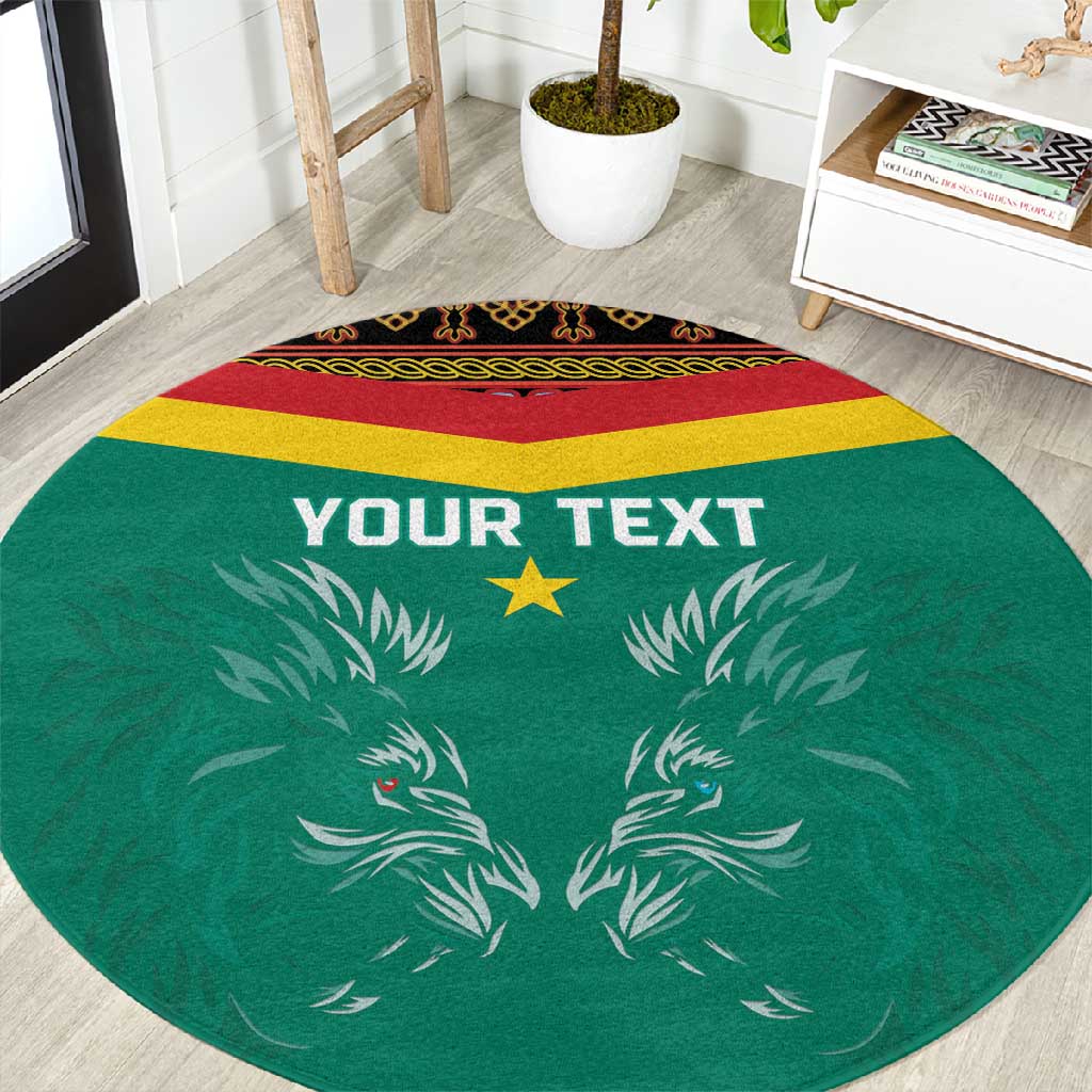 Custom Cameroun Football Round Carpet Allez Les Lions Indomptables LT15