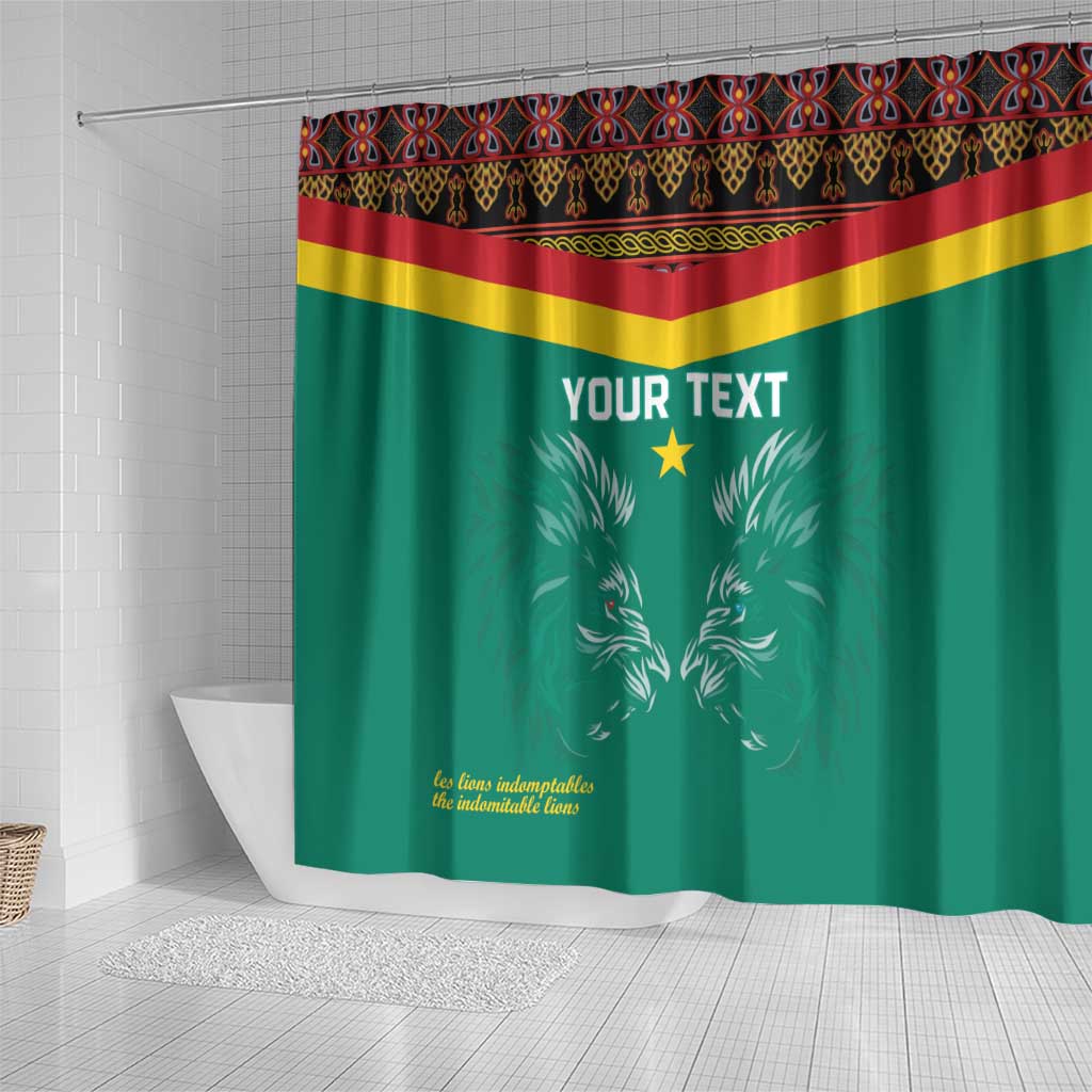 Custom Cameroon Football Shower Curtain Go Champions - Toghu Pattern LT15
