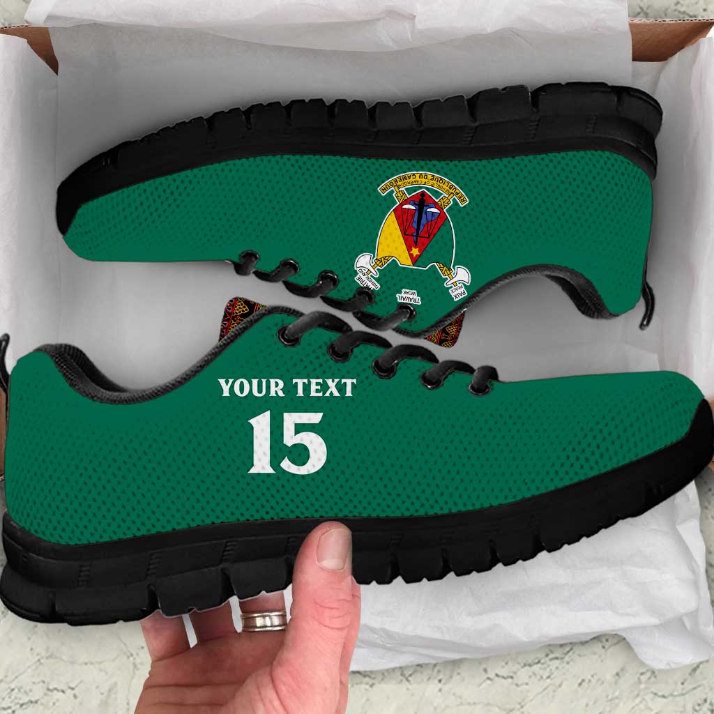 Custom Cameroon Football Sneakers Go Champions - Toghu Pattern LT15