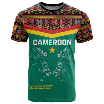 Custom Cameroun Football T shirt Allez Les Lions Indomptables LT15