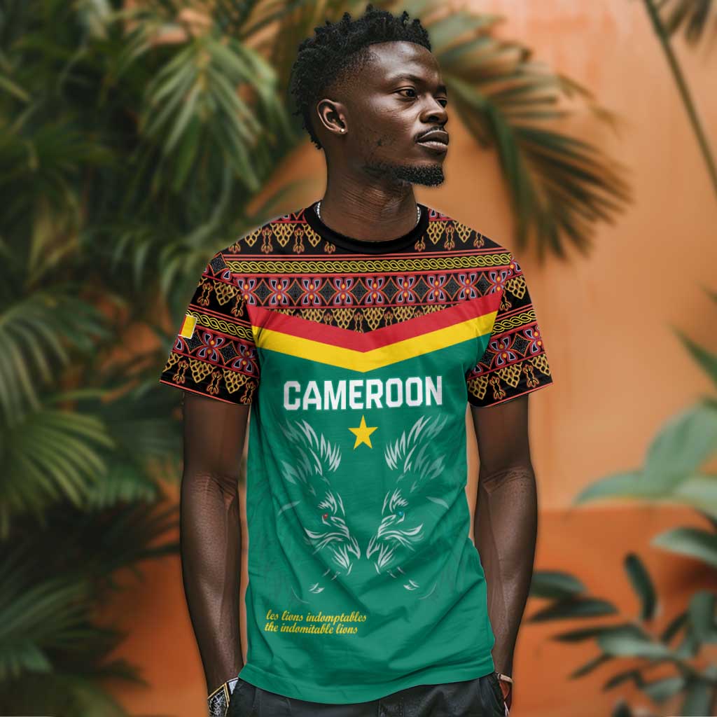 Custom Cameroun Football T shirt Allez Les Lions Indomptables LT15