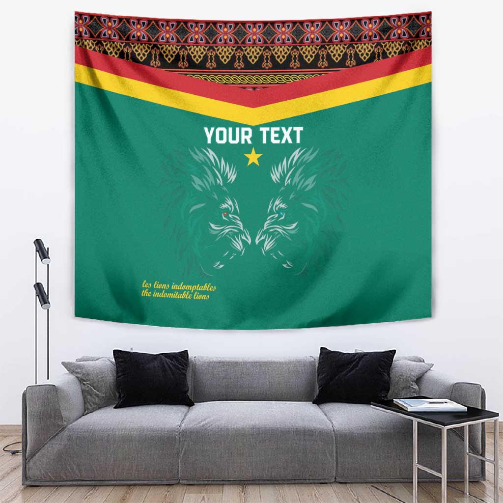 Custom Cameroun Football Tapestry Allez Les Lions Indomptables LT15