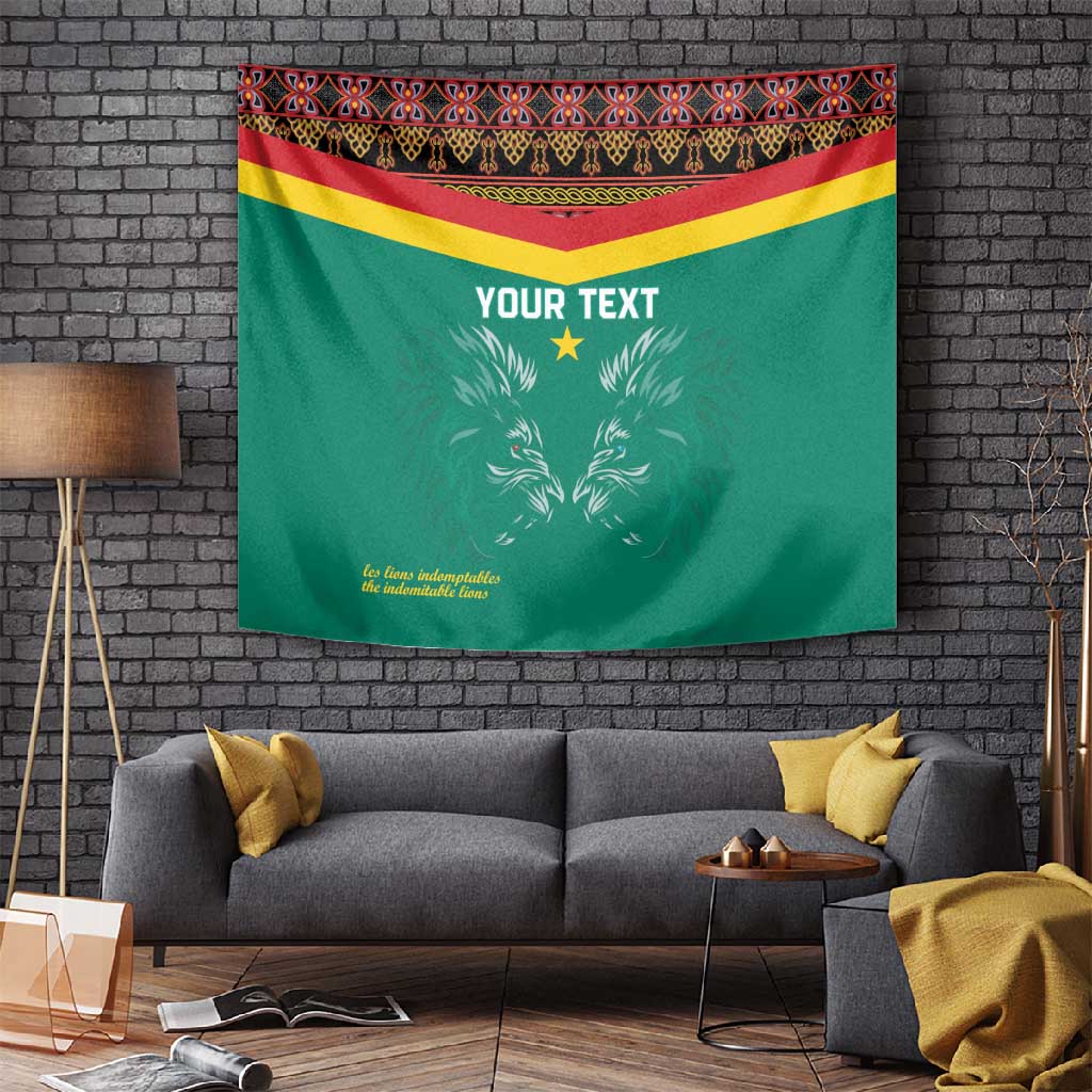 Custom Cameroun Football Tapestry Allez Les Lions Indomptables LT15