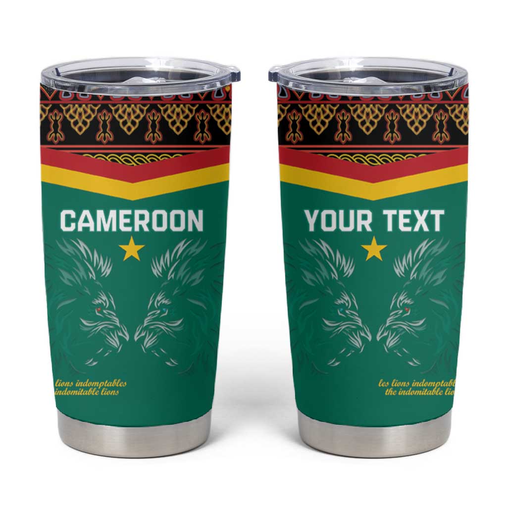 Custom Cameroun Football Tumbler Cup Allez Les Lions Indomptables LT15