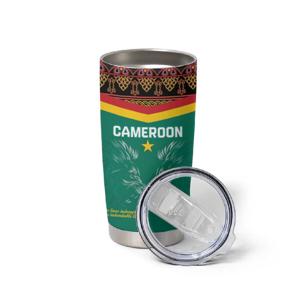 Custom Cameroun Football Tumbler Cup Allez Les Lions Indomptables LT15