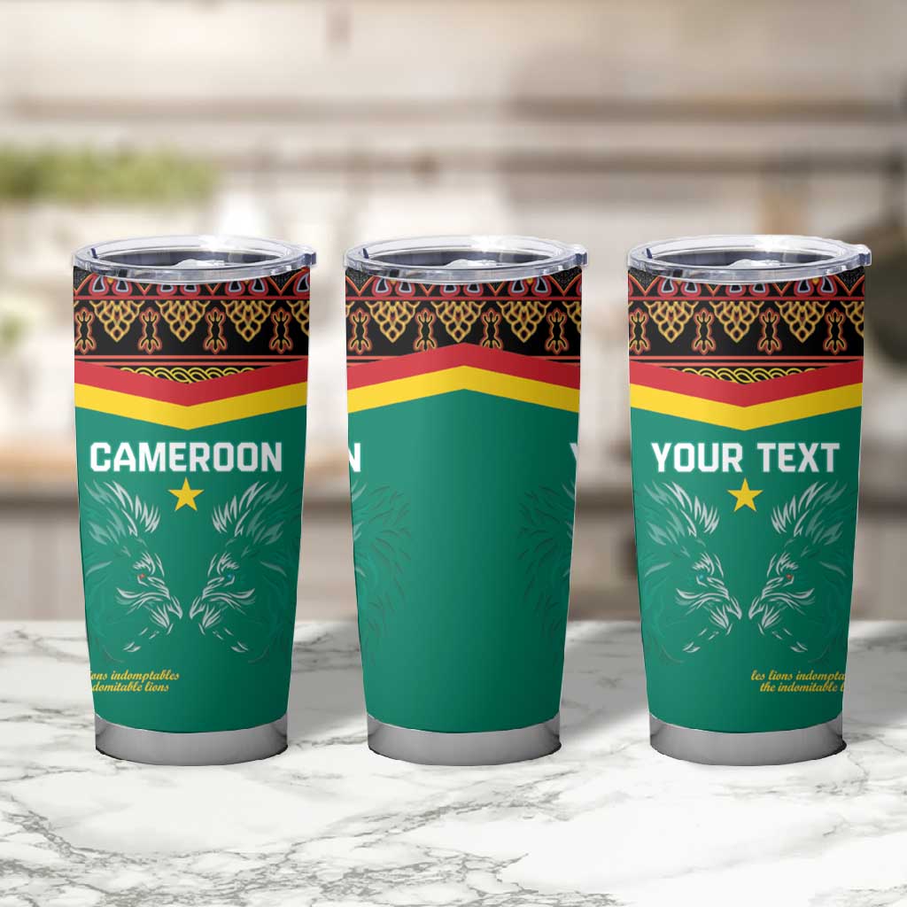 Custom Cameroun Football Tumbler Cup Allez Les Lions Indomptables LT15