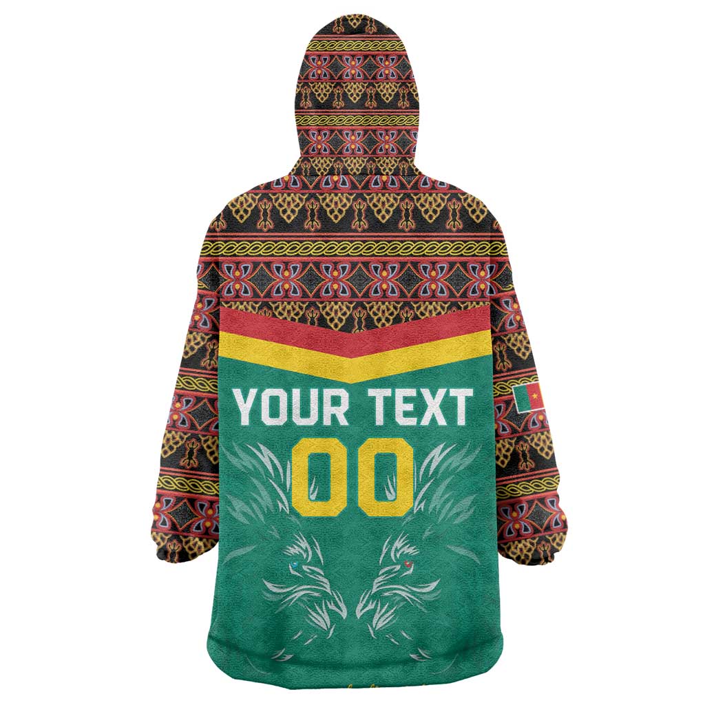 Custom Cameroun Football Wearable Blanket Hoodie Allez Les Lions Indomptables LT15
