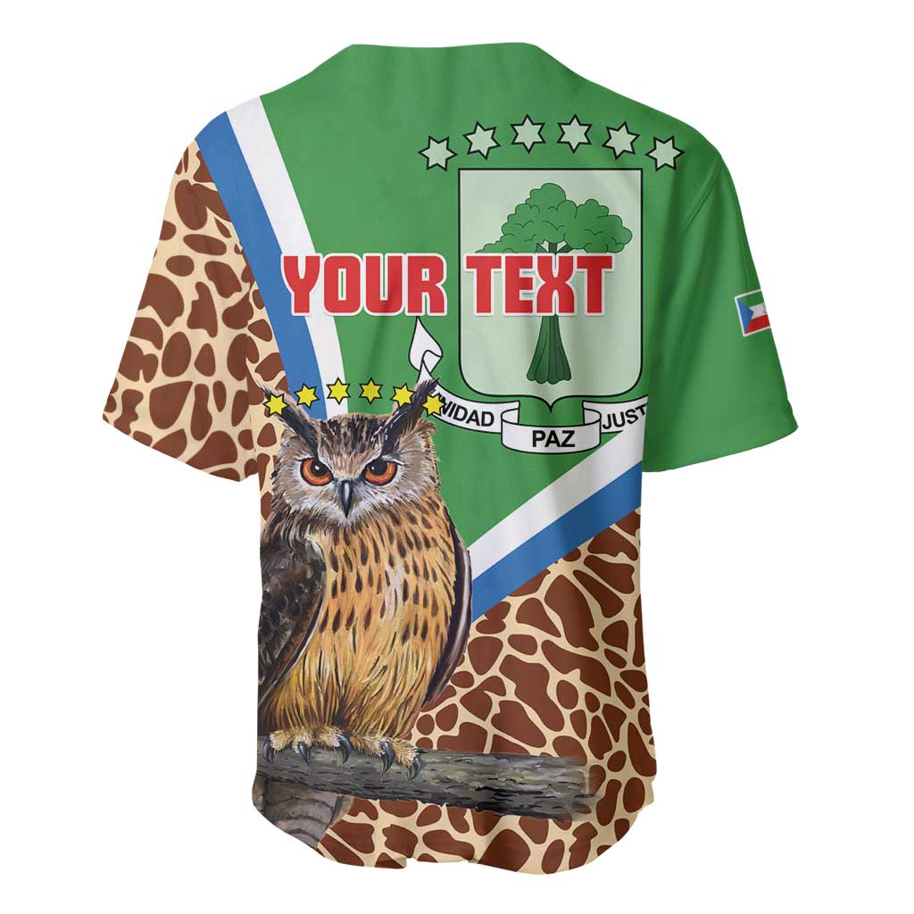 Personalised Equatorial Guinea Baseball Jersey Bubo Poensis With Coat Of Arms LT15