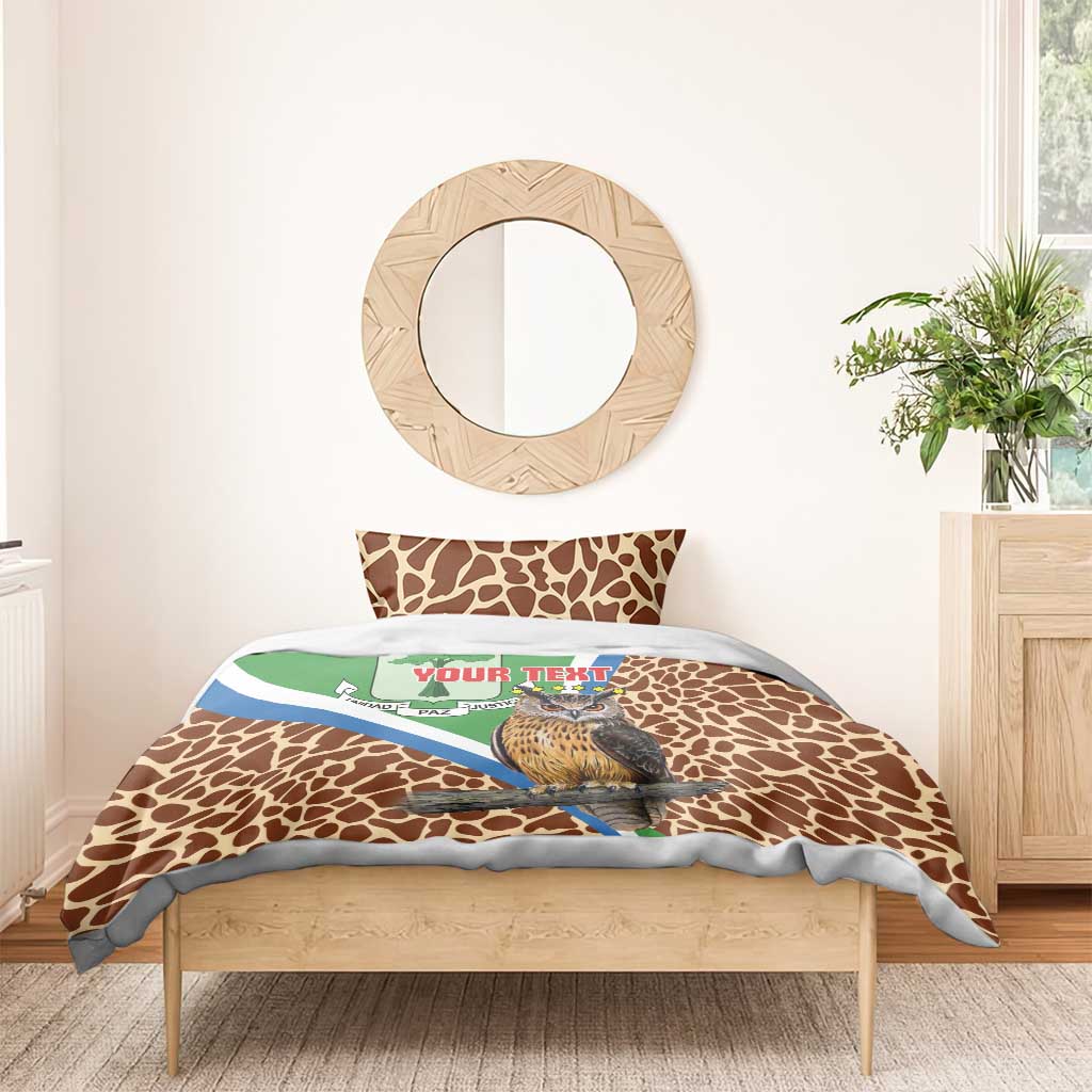 Personalised Equatorial Guinea Bedding Set Bubo Poensis With Coat Of Arms LT15