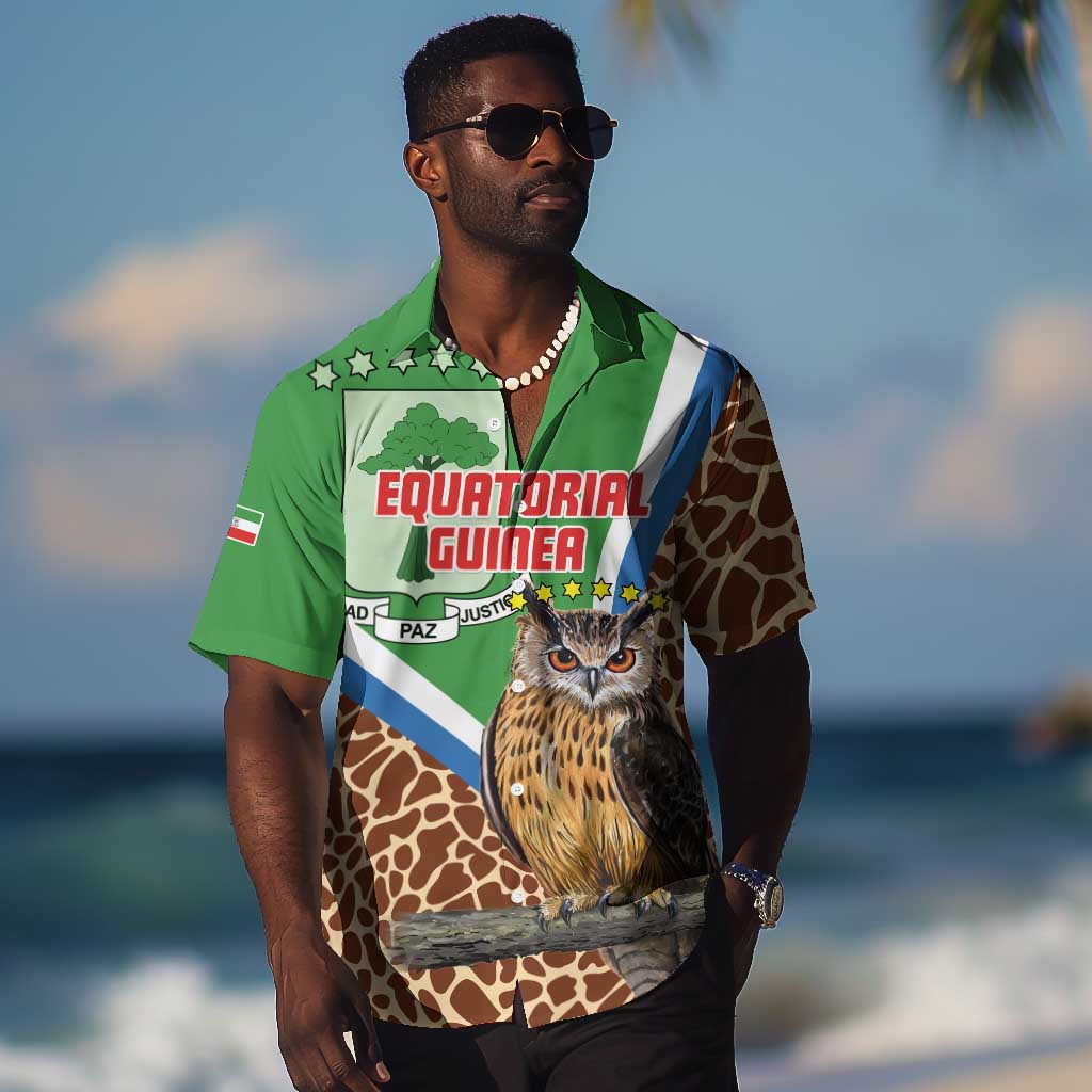 Personalised Equatorial Guinea Hawaiian Shirt Bubo Poensis With Coat Of Arms LT15