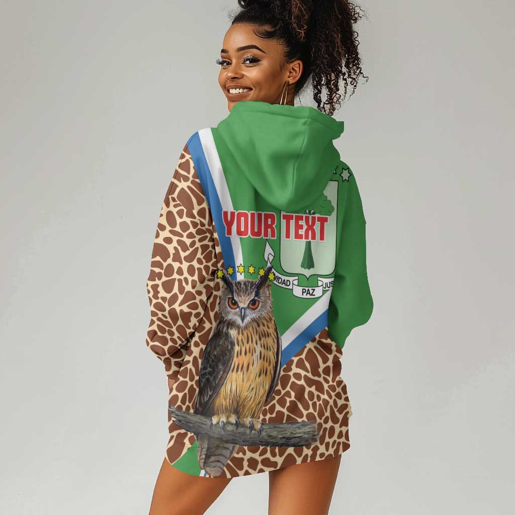 Personalised Equatorial Guinea Hoodie Dress Bubo Poensis With Coat Of Arms LT15
