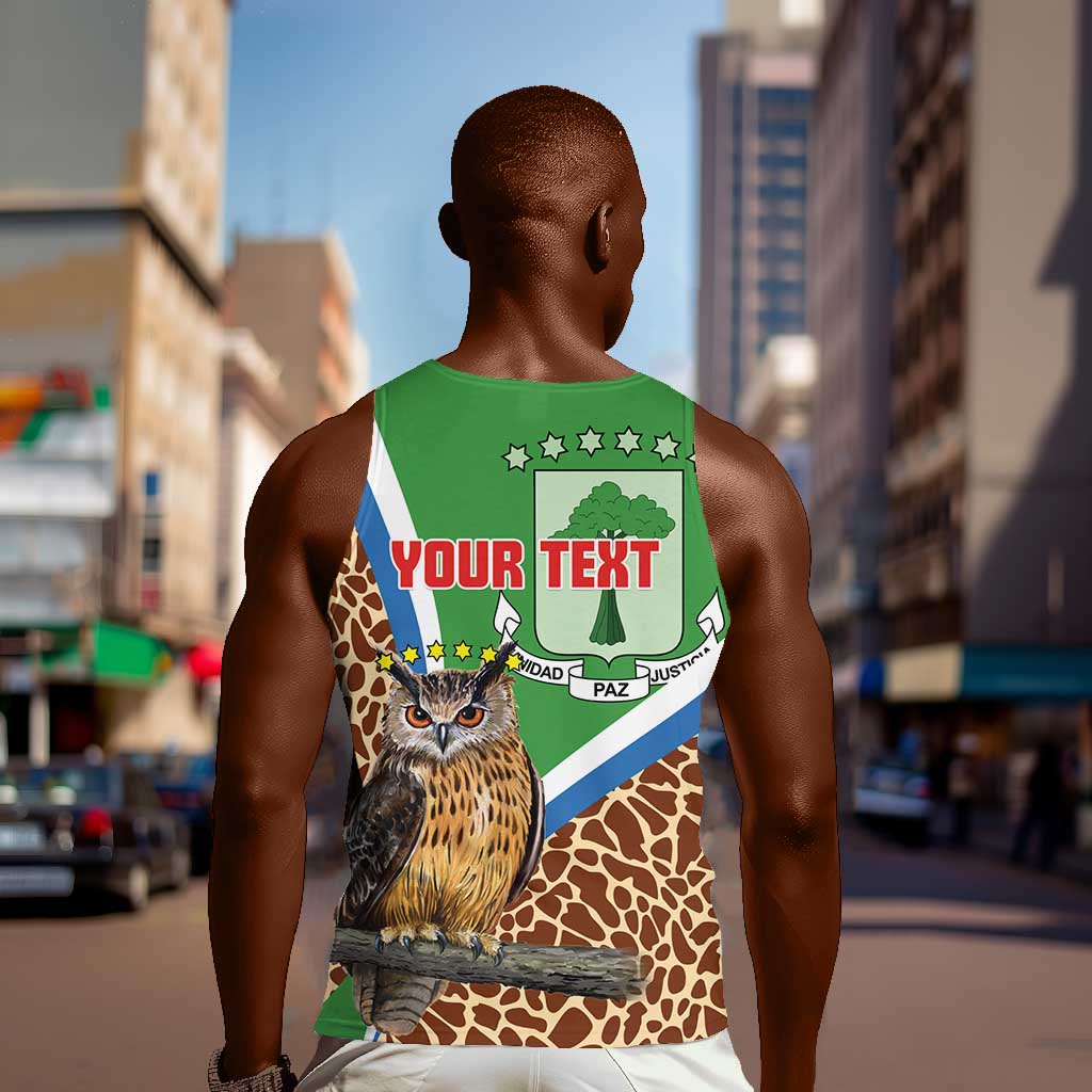 Personalised Equatorial Guinea Men Tank Top Bubo Poensis With Coat Of Arms LT15