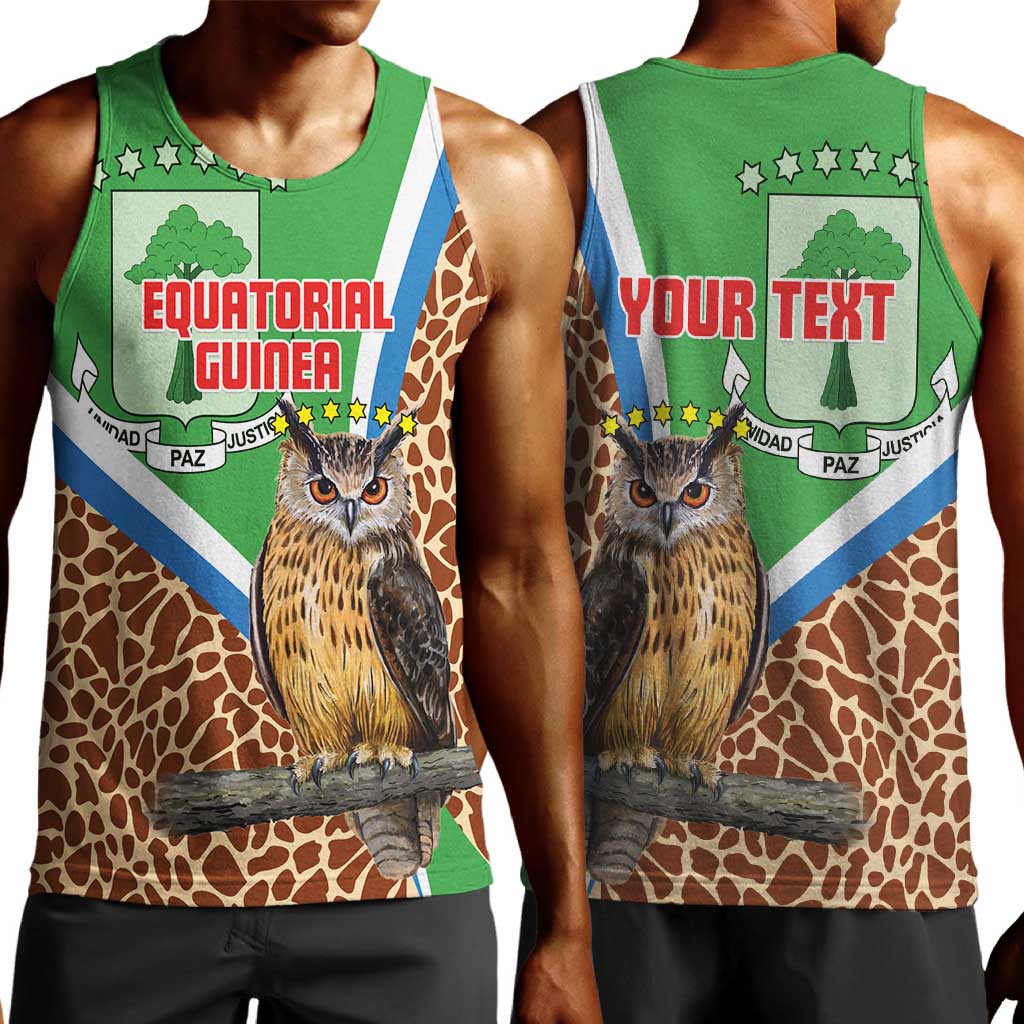 Personalised Equatorial Guinea Men Tank Top Bubo Poensis With Coat Of Arms LT15