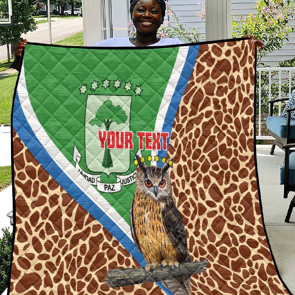 Personalised Equatorial Guinea Quilt Bubo Poensis With Coat Of Arms LT15