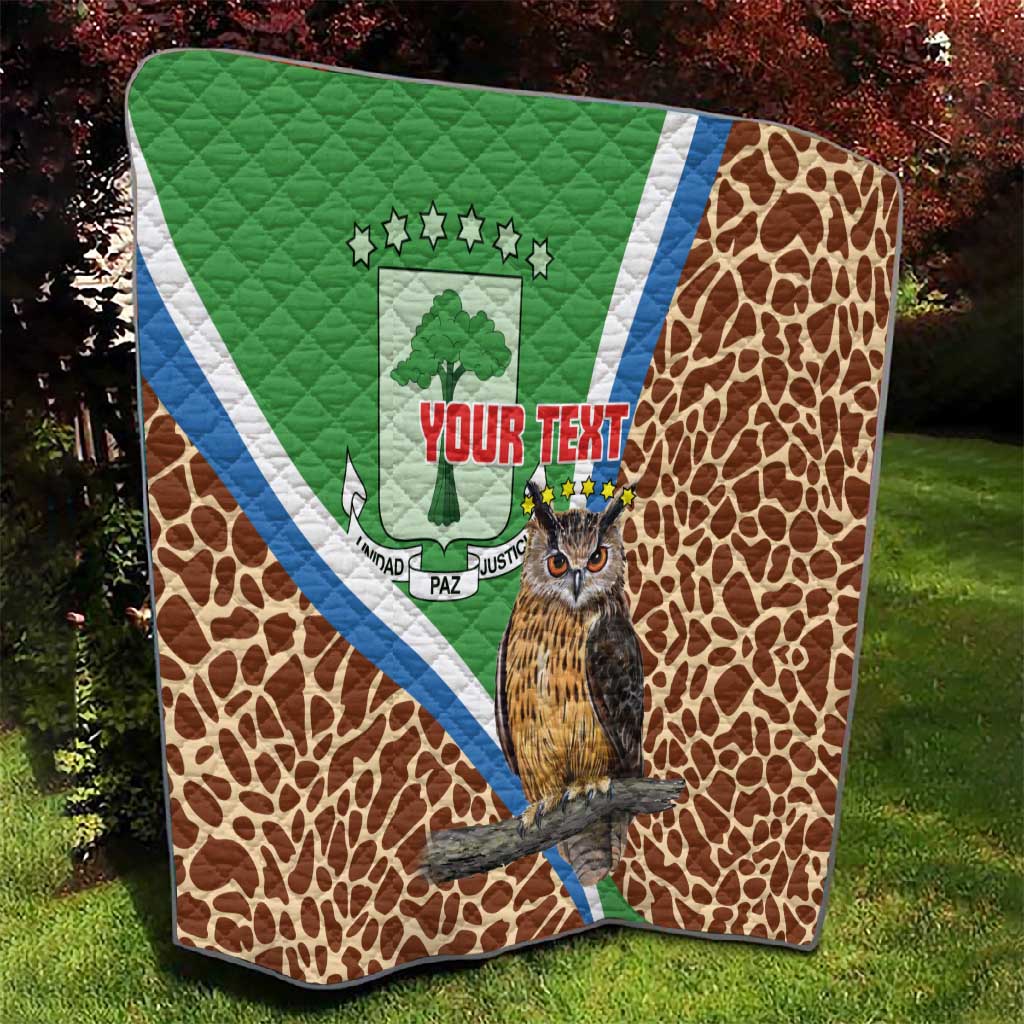 Personalised Equatorial Guinea Quilt Bubo Poensis With Coat Of Arms LT15