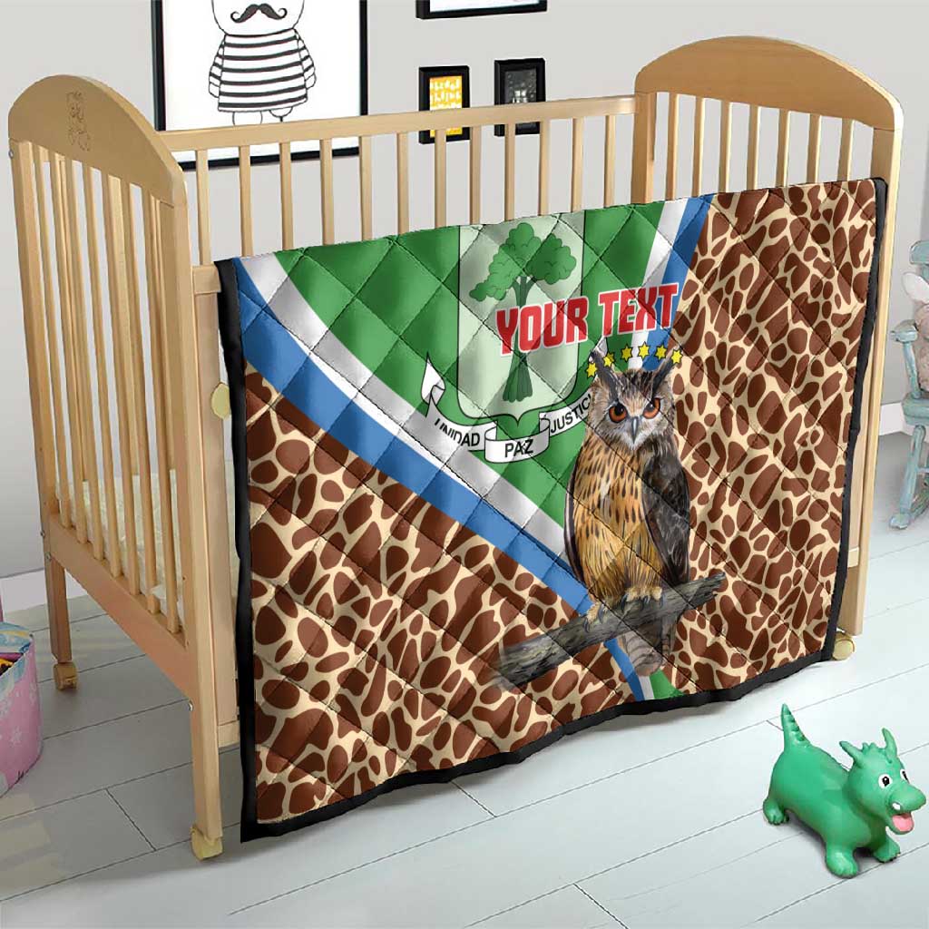 Personalised Equatorial Guinea Quilt Bubo Poensis With Coat Of Arms LT15