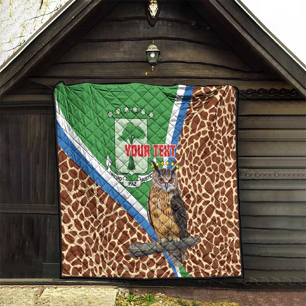 Personalised Equatorial Guinea Quilt Bubo Poensis With Coat Of Arms LT15