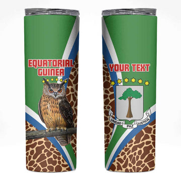 Personalised Equatorial Guinea Skinny Tumbler Bubo Poensis With Coat Of Arms LT15