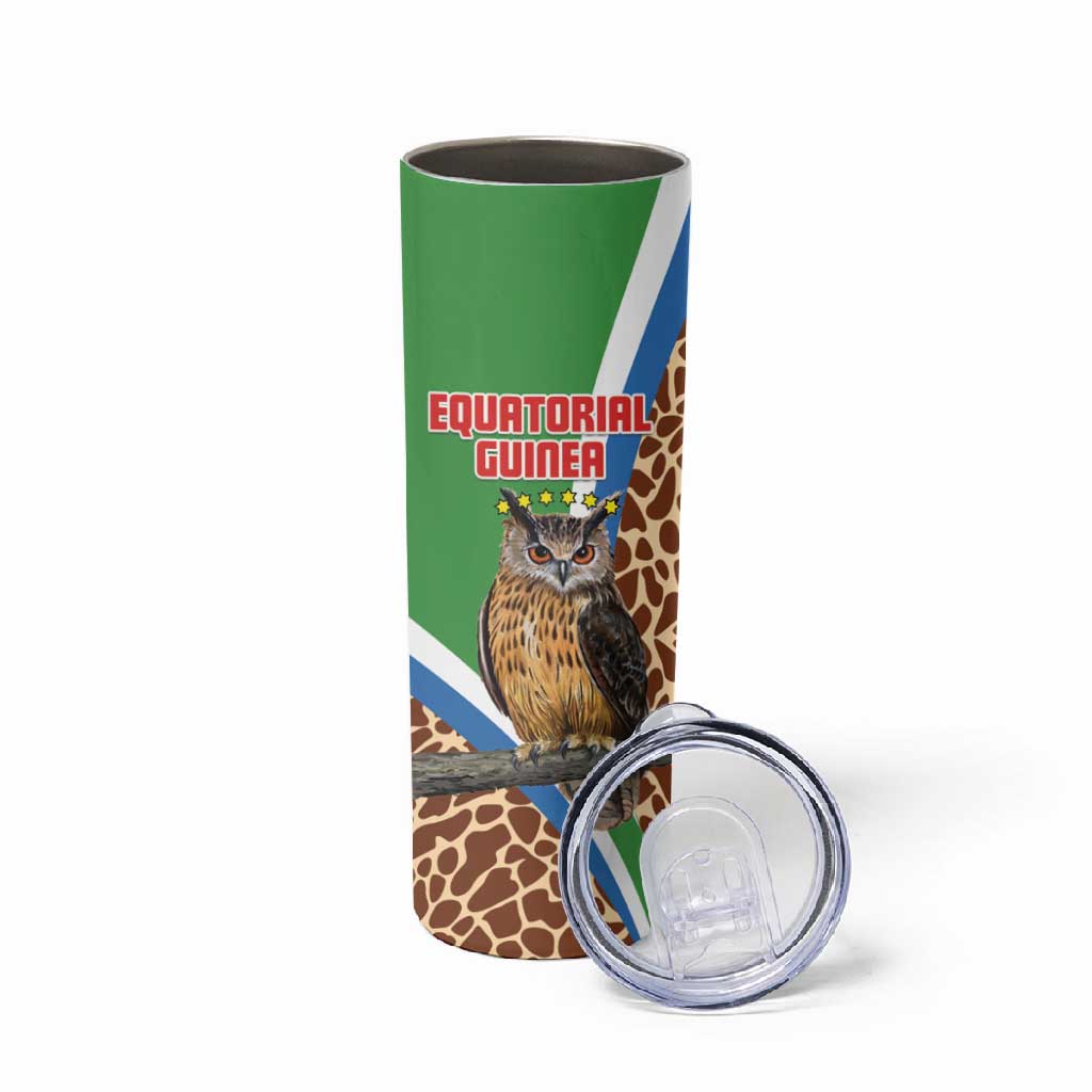 Personalised Equatorial Guinea Skinny Tumbler Bubo Poensis With Coat Of Arms LT15