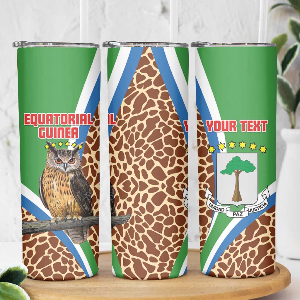 Personalised Equatorial Guinea Skinny Tumbler Bubo Poensis With Coat Of Arms LT15