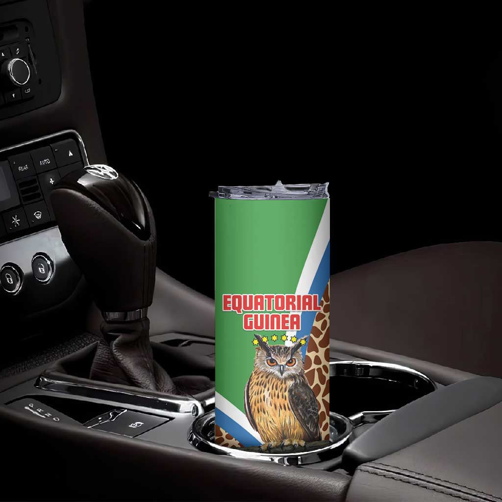 Personalised Equatorial Guinea Skinny Tumbler Bubo Poensis With Coat Of Arms LT15