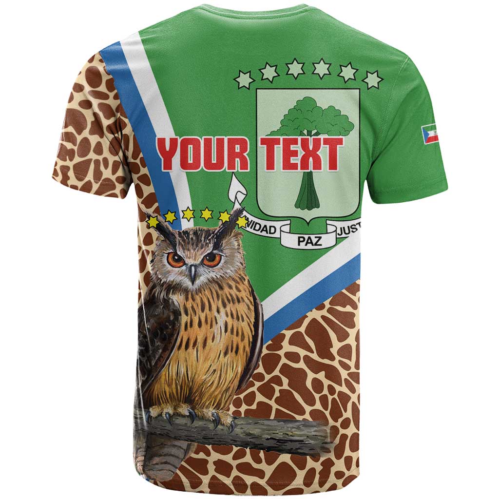 Personalised Equatorial Guinea T shirt Bubo Poensis With Coat Of Arms LT15