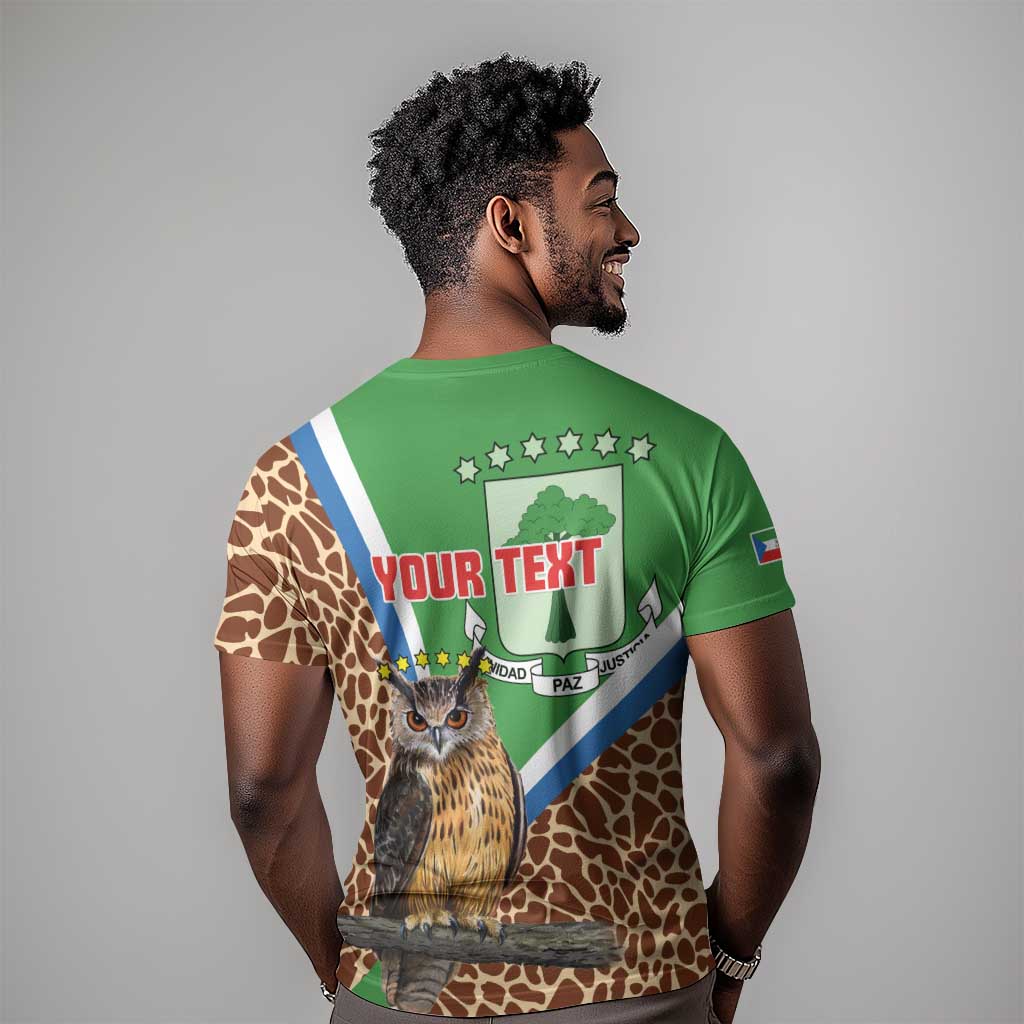 Personalised Equatorial Guinea T shirt Bubo Poensis With Coat Of Arms LT15